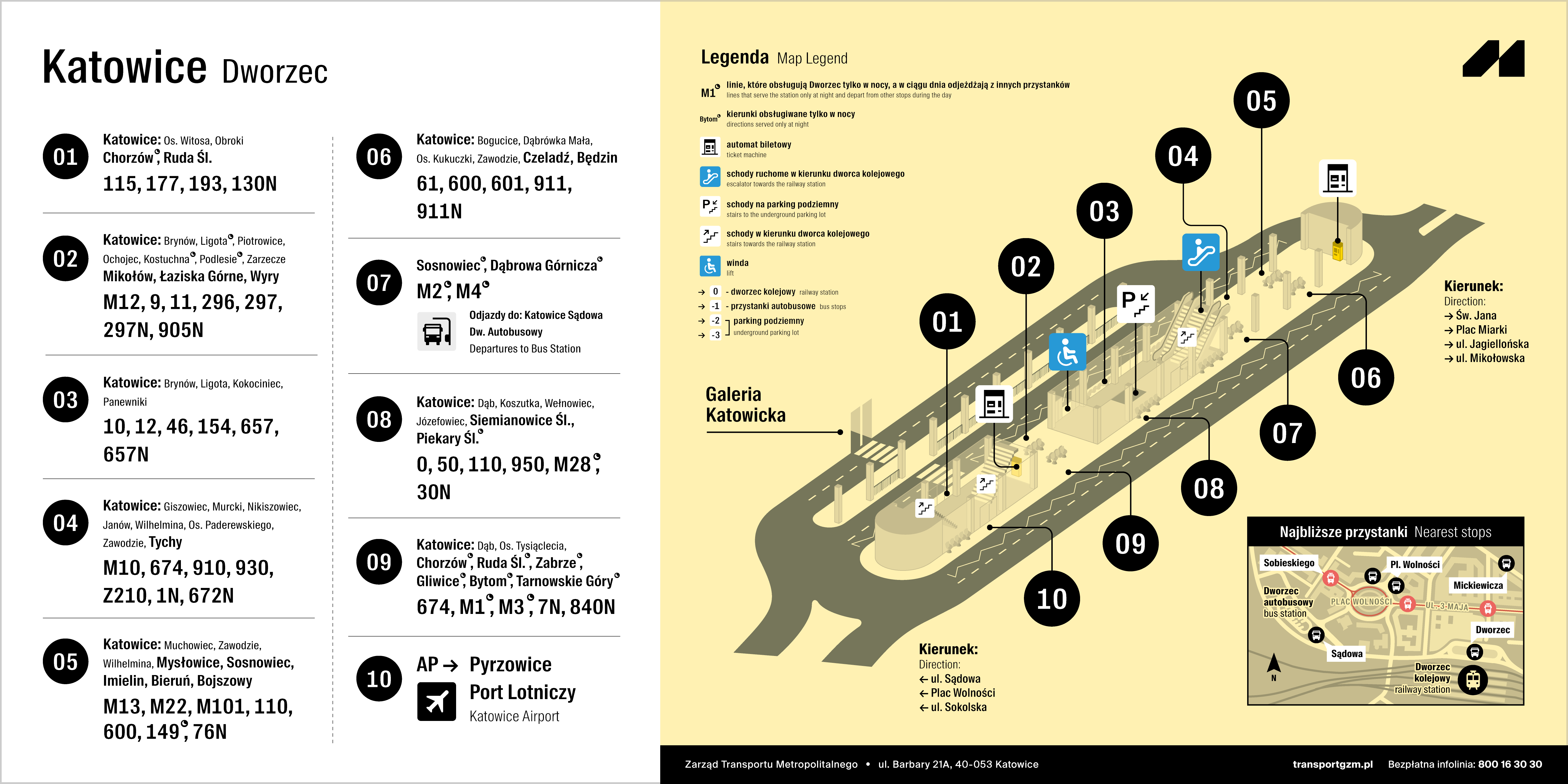 Katowice Dworzec - dworzec kolejowy - schemat obowiązujący od 23.01.2026 r.